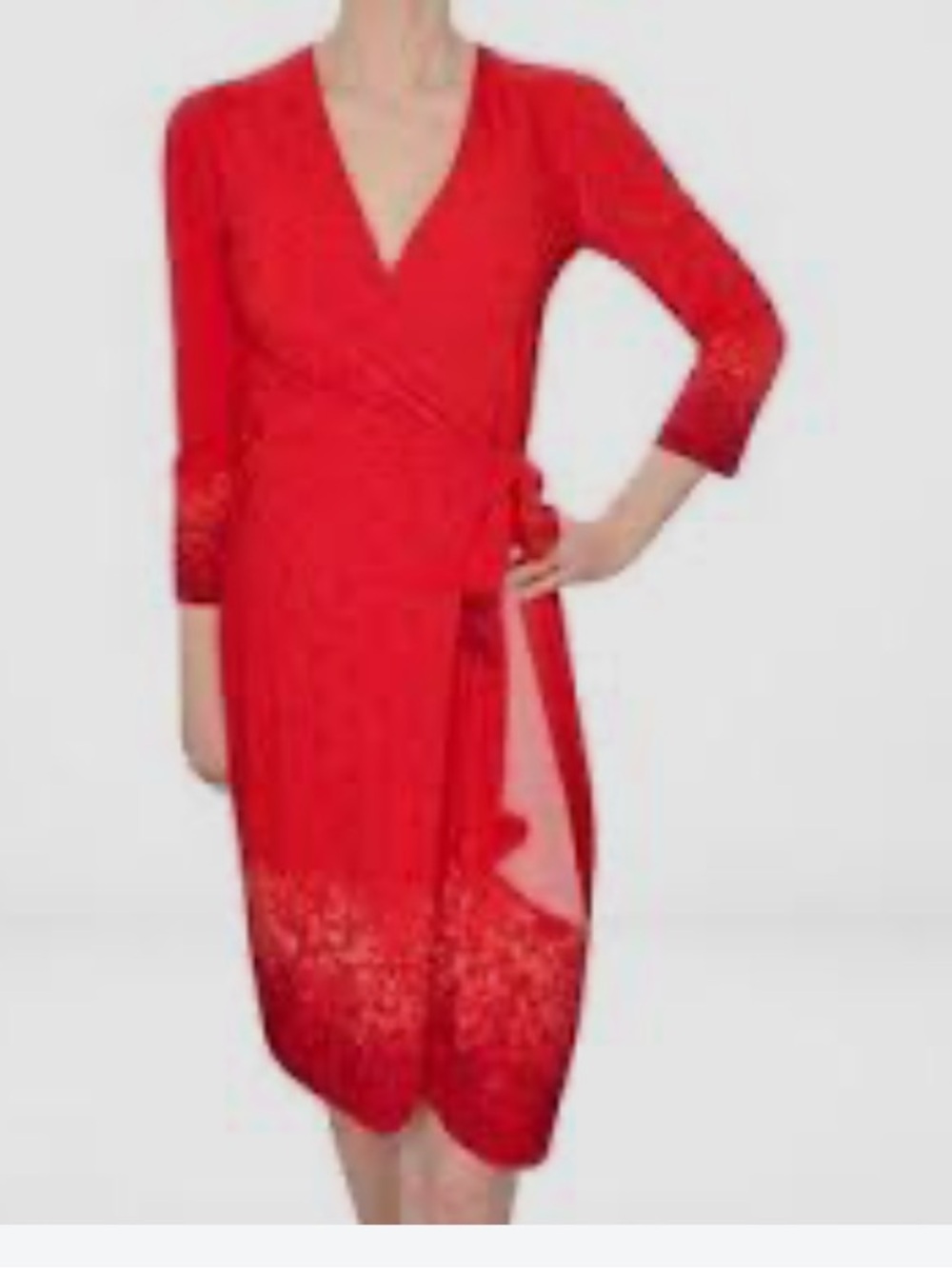 BCBGMaxAzria Red Wrap Midi Dress SIZE M